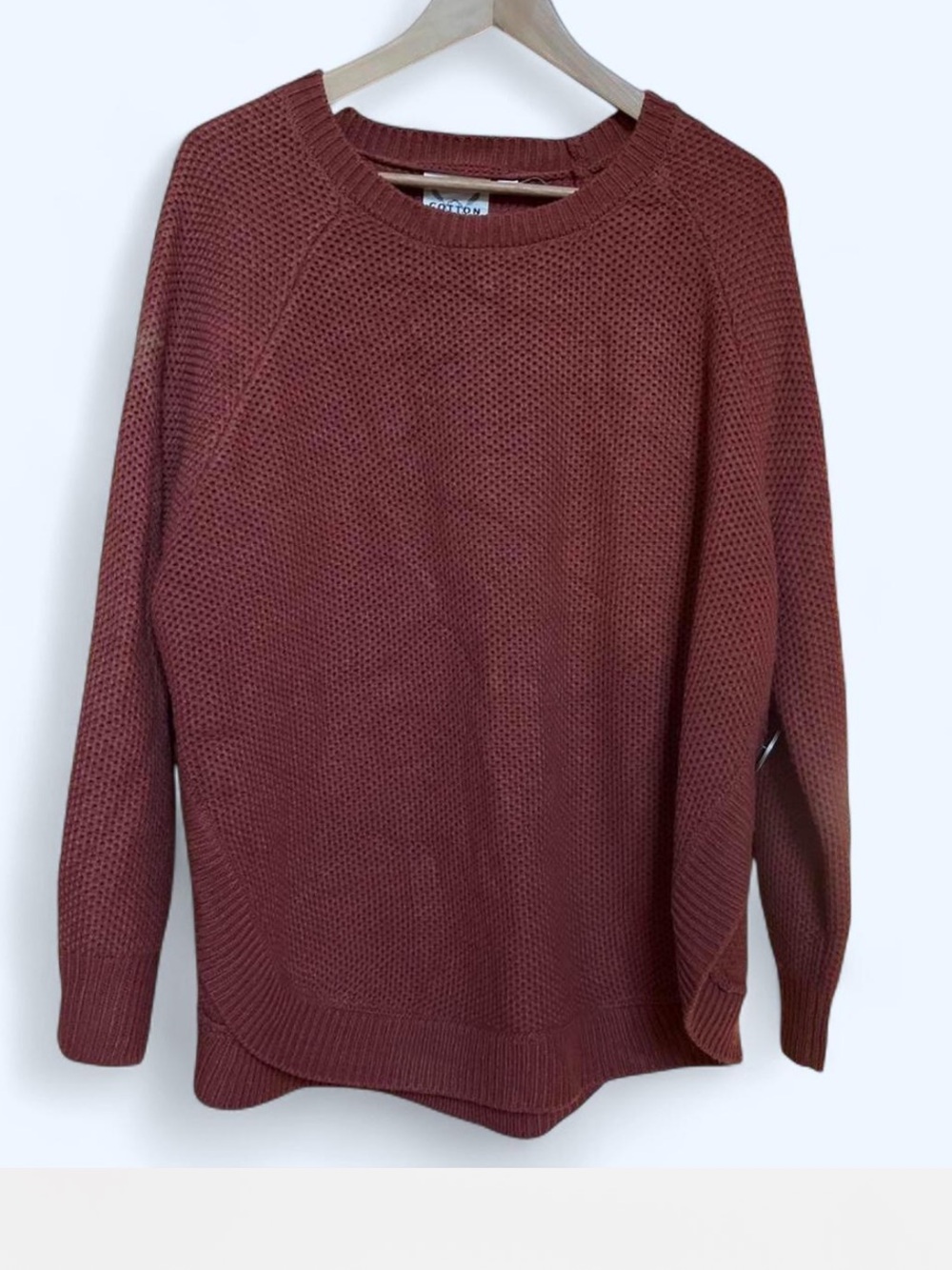 Crewneck Sweater in Rust - Classic Knit